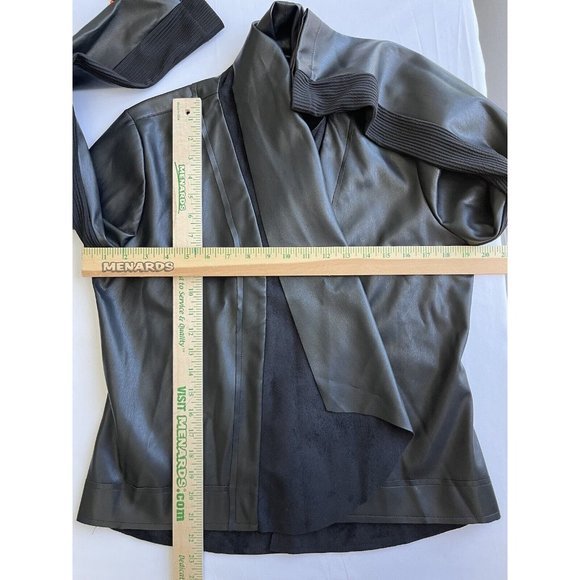 Jacket Cardigan Blazer  faux leather‎ NWT black Small Orly S Lightweight - Picture 12 of 12